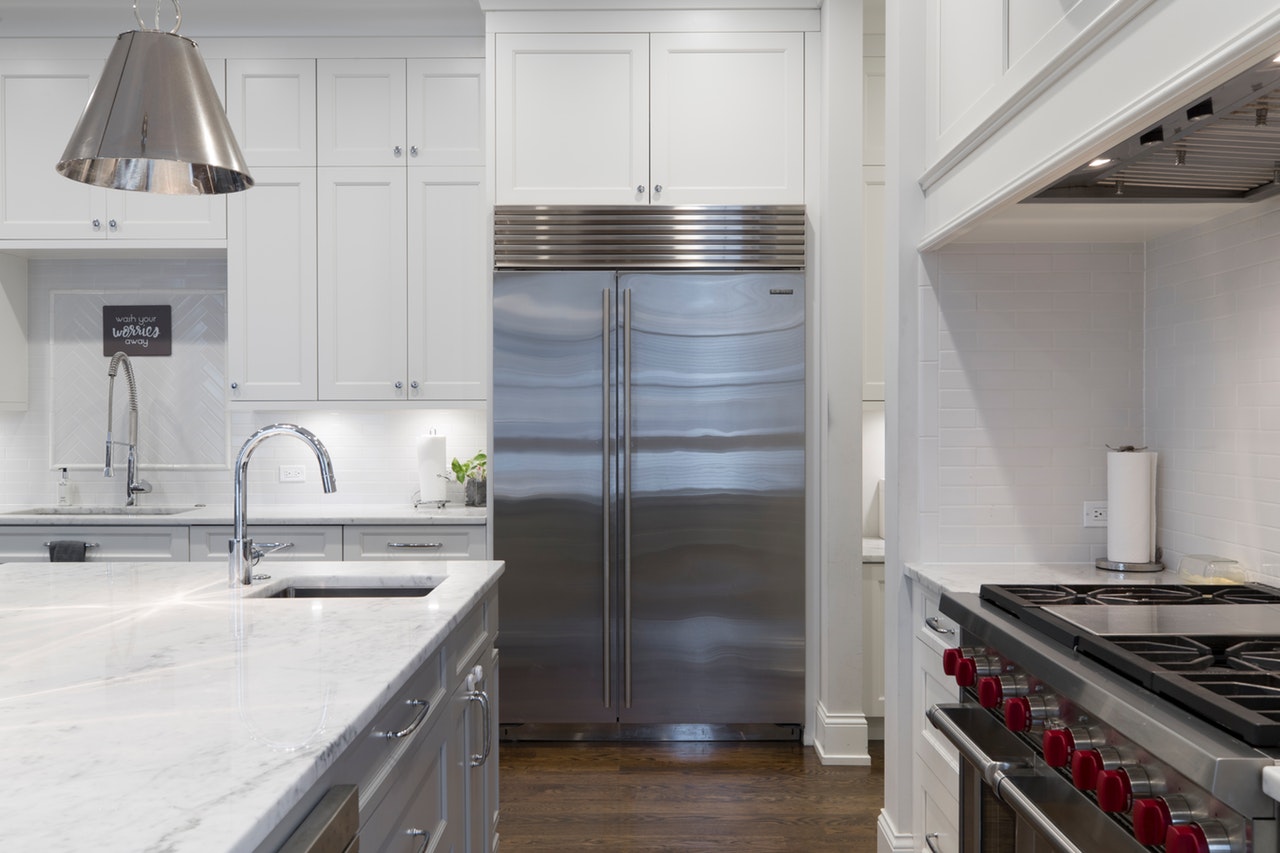 large american style fridge freezer in a modern kitchen