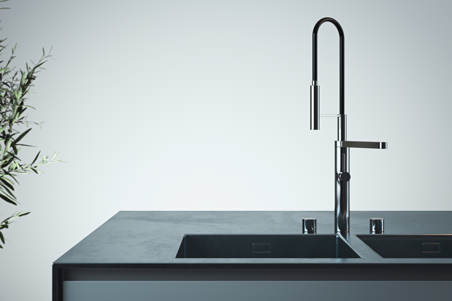 very modern kitchen tap